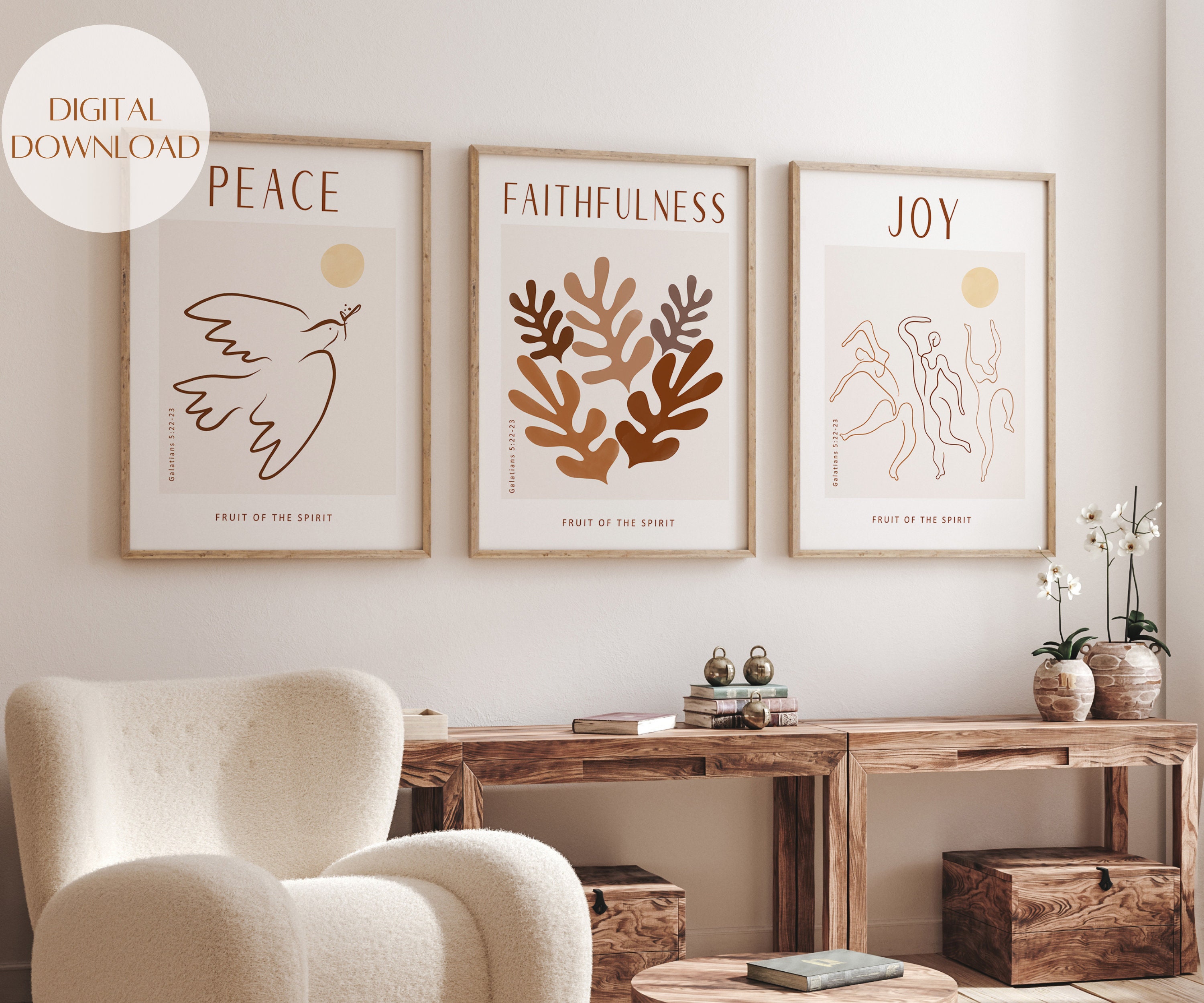 Set of 3 Fruit of the Spirit Printable Wall Art | Fall Digital Download ...