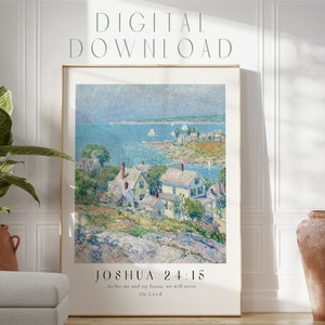 As For Me And My House Poster, Childe Hassam | Digital Download | Bible verse prints, Modern Christian Home Decor, Christian Faith Poster
