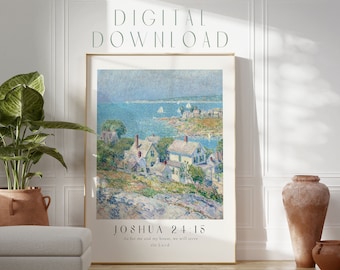 Kinderzimmer Poster, Childe Hassam | Digitaler Download | Bibelvers Drucke, Modern Christian Home Decor, Christian Faith Poster