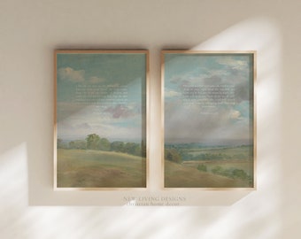 May include: Two framed prints with a landscape painting and a bible verse. The first print features a verse from Psalm 23:1, "The Lord is my shepherd, I shall not want." The second print features a verse from Psalm 121:5, "The Lord will keep you from all harm - he will watch over your life."