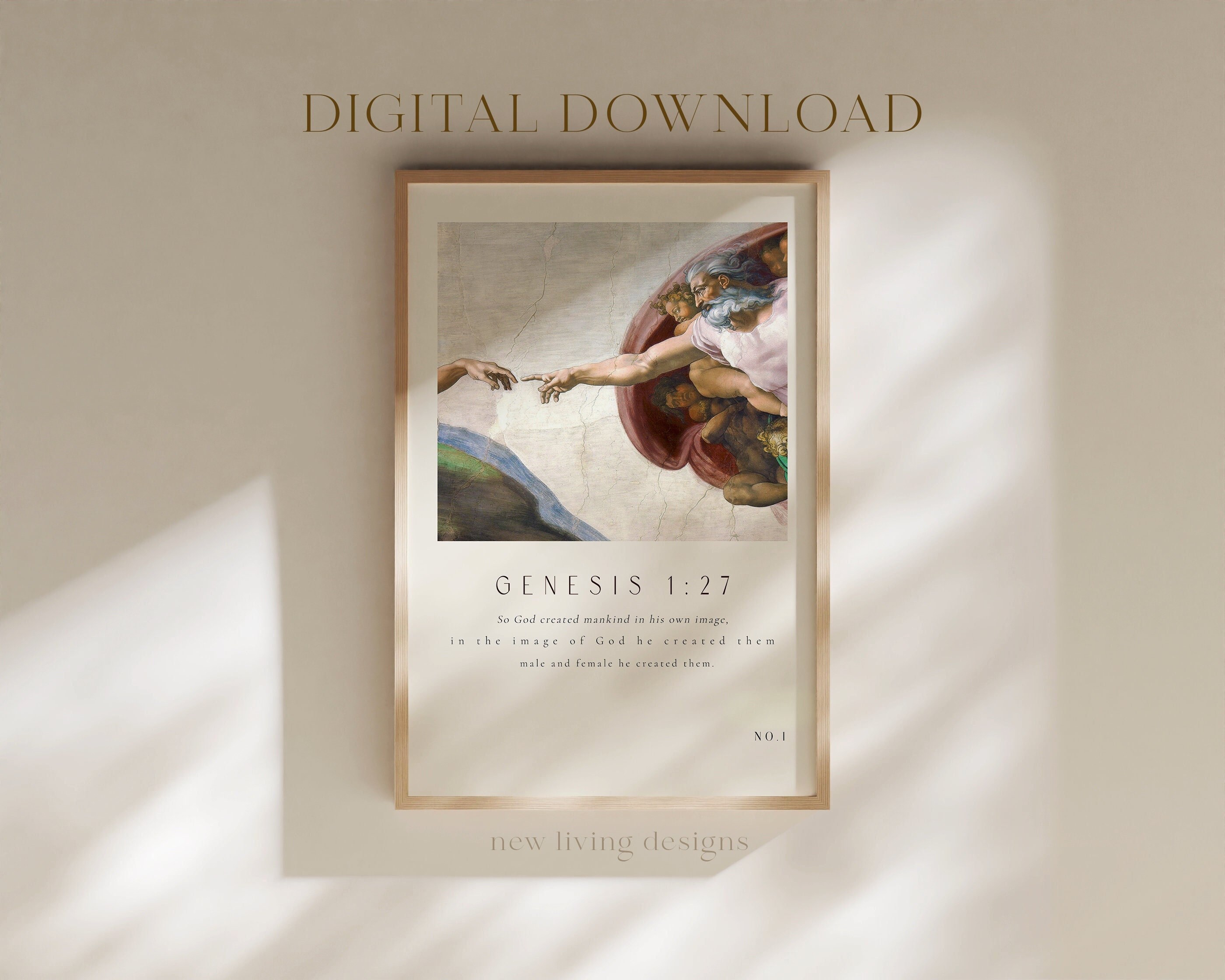 Genesis 1:27 the Creation of Man Poster | Digital Download | Monet | Modern  Scripture Decor | Bible Verse Prints | Christian Home Decor - Etsy, image size:2800x2240