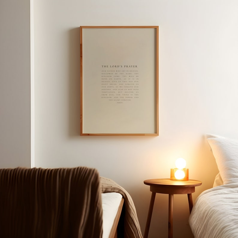 The Lord's Prayer Beige Poster Digital Download, Modern Scripture Decor ...