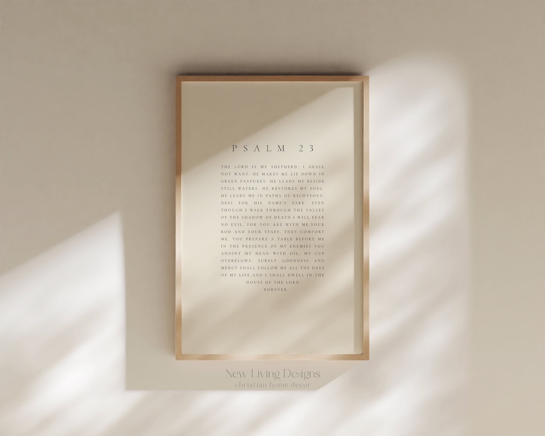 Psalm 23 Minimal Bible verse prints 20x28 in