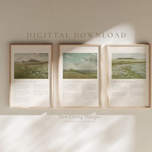 Set of 3 Hymn Collection Printable Wall Art | Digital Download | Modern Scripture Decor | Bible verse prints | Christian Home Decor