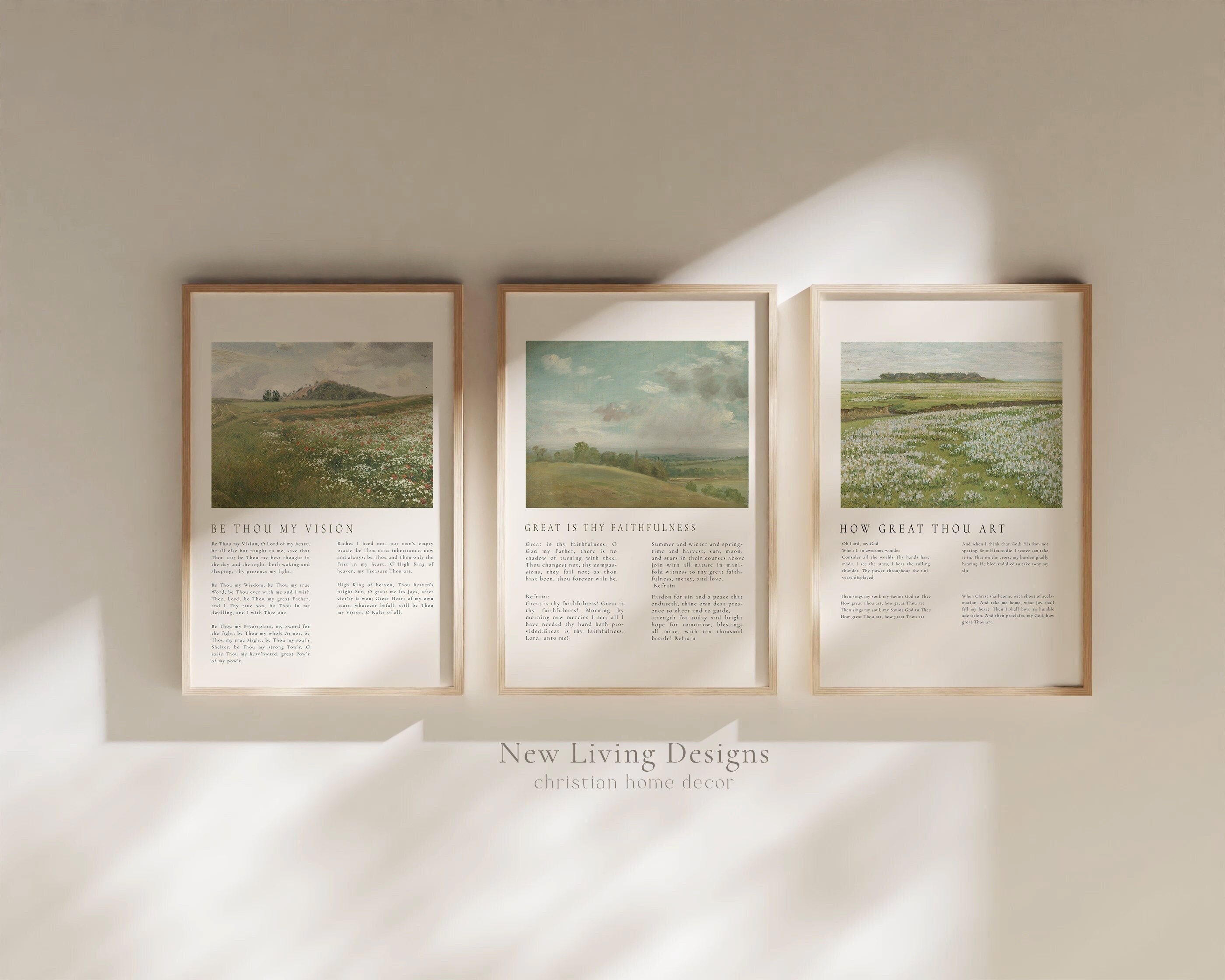 Hymn Collection Printed & Shipped | Modern Scripture Decor | Bible verse prints | Claude Monet | Childe Hassam | Christian Home Decor Print