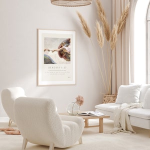 Genesis 1:27 the Creation of Man Poster | Digital Download | Monet