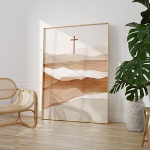 Jesus Cross artwork | Printed & Shipped | Modern Scripture Décor | Bible verse prints | Christian Home Décor | Christian Print | Minimal