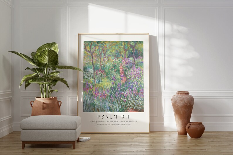Psalm Collection Printed & Shipped | Modern Scripture Decor | Bible verse prints | Claude Monet | Childe Hassam | Christian Home Decor Print