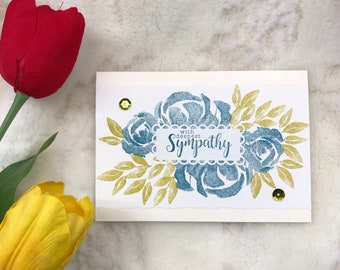 Blue Flowers Sympathy Card