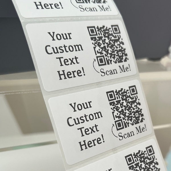 50 QR Code Stickers | Custom QR Code Labels | Small Business Stickers | 2.25 x 1.25 inch Diameter Sticker | Personalized Business Stickers |
