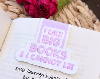 Magnetic Bookmark | I Like Big Books & I Cannot Lie | Pink Paper Book Mark | Bookish Gift | For the Bookworm | Reading Accessory | Book Club