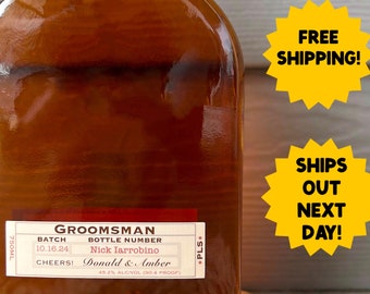 Groomsmen whiskey label | | Bourbon label | Custom wedding party present | Best Man gift | Personalized Custom Groomsman gifts | For Wedding