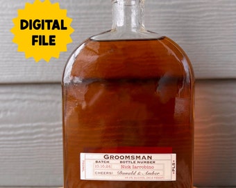 Digital File, Groomsmen whiskey label | | Bourbon label | Custom wedding party present | Best Man gift | Personalized Custom Groomsman gifts