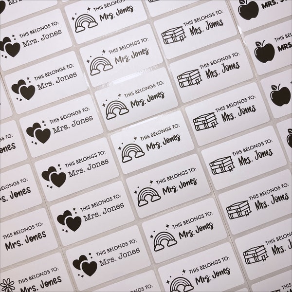 Personalized Teacher Sticker Labels Etsy UK