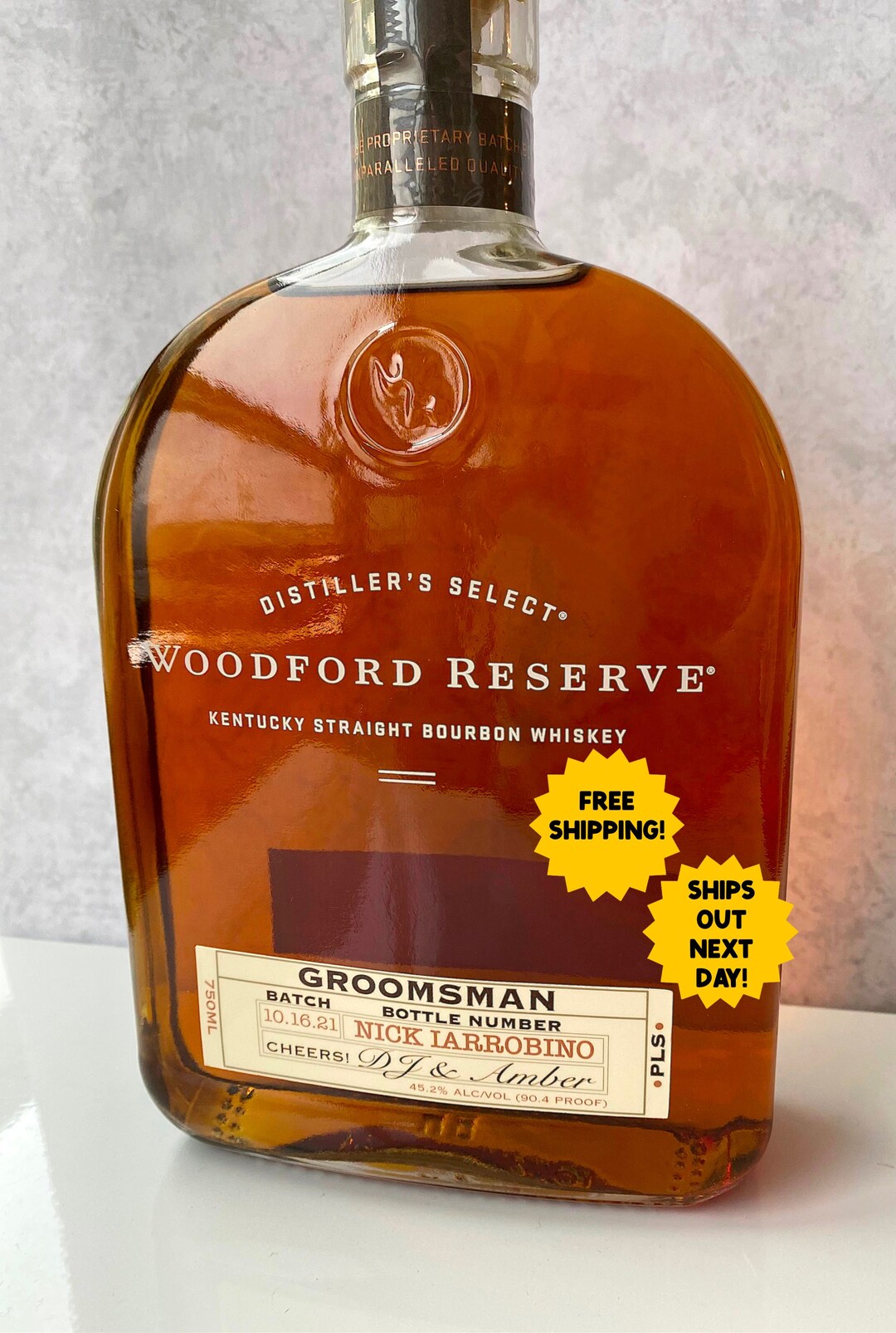 Groomsmen Whiskey Label Woodford Reserve Label Bourbon Label Custom