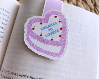 Magnetic Bookmark | Enemies to Lovers | Pink Paper Book Mark | Bookish Gift | For the Bookworm | Reading Accessory | Book Club | Smut Dirty