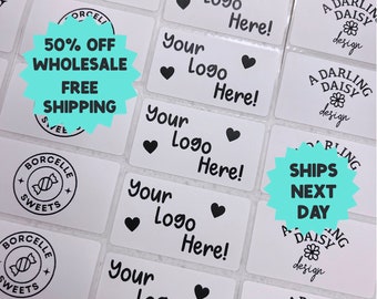 1,000 + Logo Stickers | Small Business Stickers | Your Design Logo | Ships Next Day | Free Shipping | 2.25" X 1.25” Labels | Wholesale Bulk