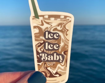 Iced Coffee Sticker | Ice Ice Baby | Vinyl Waterproof Sticker |
