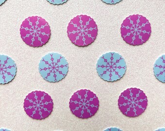 Snowflake Mini Sticker Pack of 6 | Choice of Pink or Blue | Sticker Filler Space | Sticker Minis | Winter Snowflake Decals | Holiday Sticker