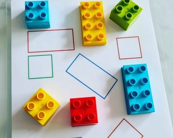 Set of 6 Lego Duplo Templates for Montessori - Etsy