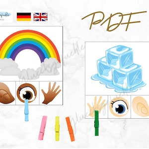 PDF 5 Senses, five senses, sorting, Match, Cards, Montessori