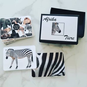 Africa Animals Game, Memory Game, Montessori, Waldorf, Personalized Gift