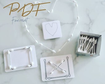 PDF Juego de colocación de hisopos de algodón Montessori, Hisopos de algodón, Aprendizaje