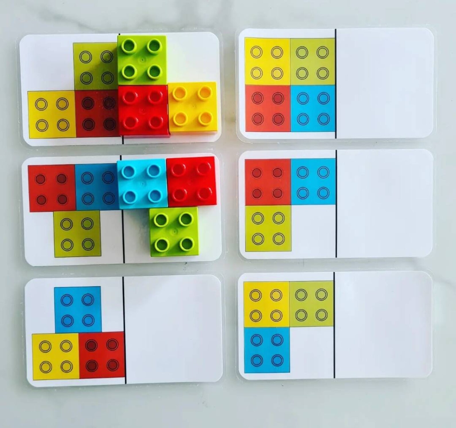 6er Set Lego Duplo Vorlagen zum Lernen Montessori Etsy Schweiz