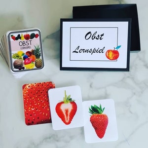 Obst 3D Spiel, Gedächtnisspiel, Montessori, Waldorf, personalisiertes Geschenk