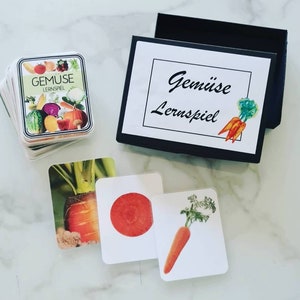 Gemüse 3D Spiel, Gedächtnisspiel, Montessori, Waldorf, personalisiertes Geschenk