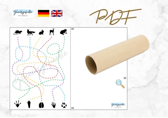 PDF Kitchen Paper Roll/ Cardboard Roll of Footprints Forest 