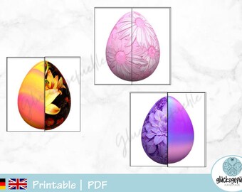 PDF Printable Easter Eggs Symmetry, Easter, Easter Games