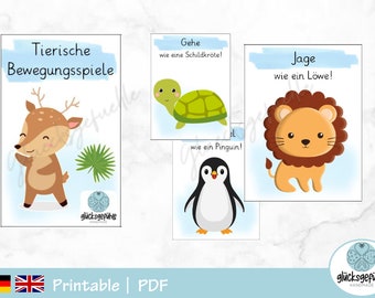 PDF Animal Movement Games, Animal Movement, Printable, Montessori
