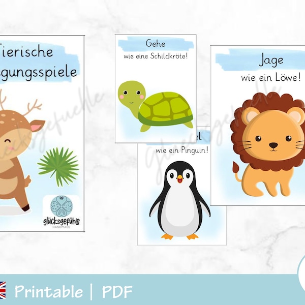 PDF Tierische Bewegungsspiele, Tierbewegung, Printable, Montessori