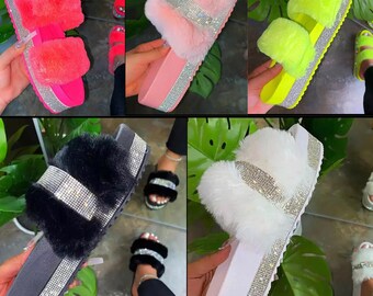 faux fur slip on