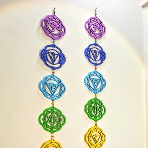 7 Chakra Wall Hanging, Chakras Wall Decor, Chakras Toran, Colored Beads, Yoga Studio Decor, Bohemian Home Decor, Wooden Wall Art, Peace&Love