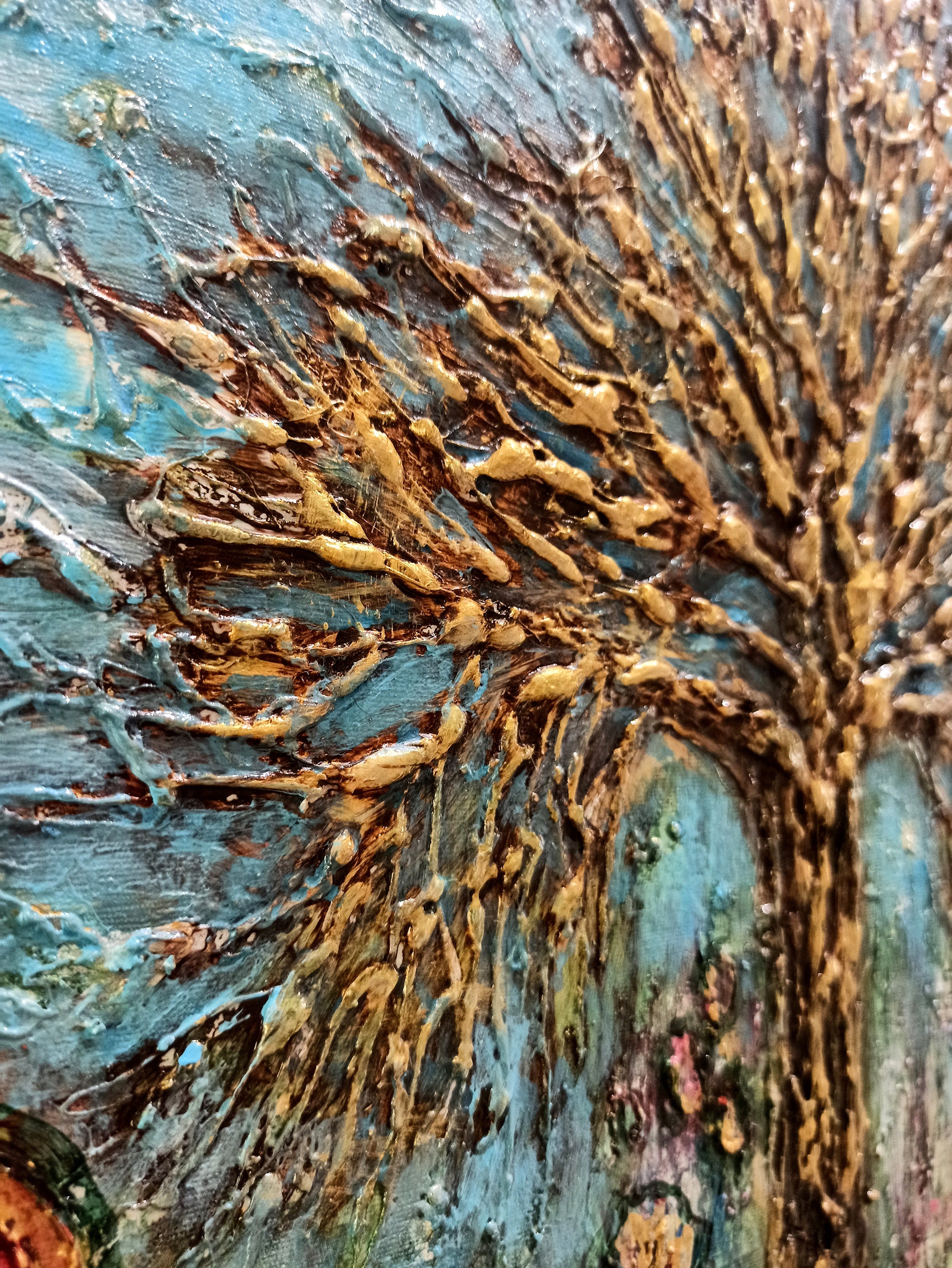 Tree of Life Textured Acrylic Painting on Canvas, Original Wall Art ...