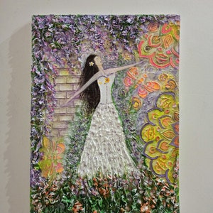 Textured abstract bride painting, mandala art wall decor, 3d art, christmass gift, mom gift