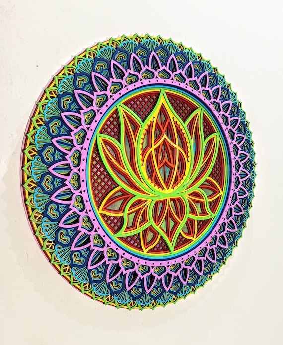 Mandala Jewel Art Colorful Graphic Art Floral Lotus Flower Design