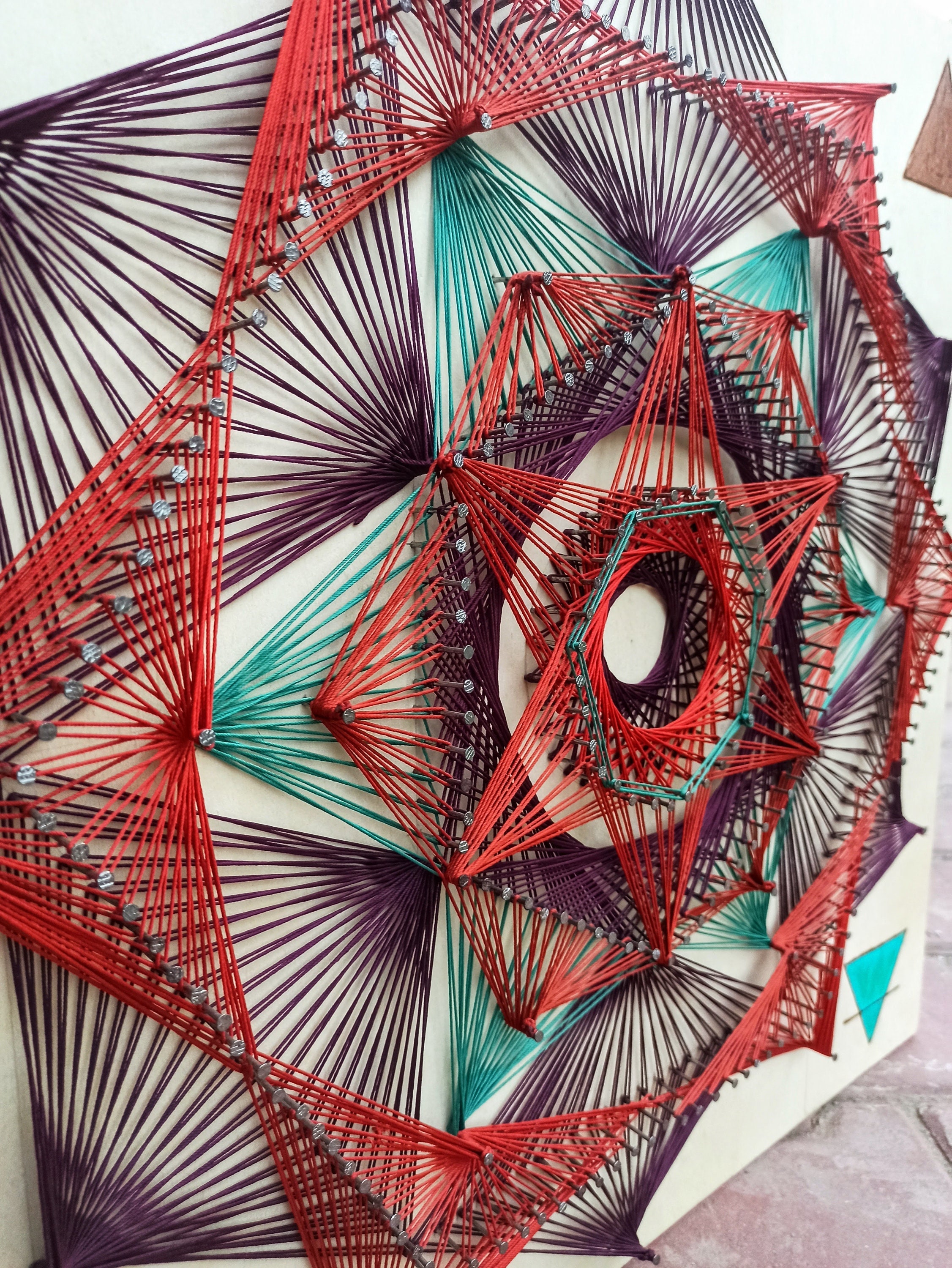 String Art Mandala Handmade Wall Art, 4 Elements Wood Wall Art ...