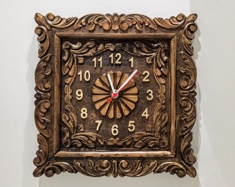 Relojes de pared tallados en madera cheap