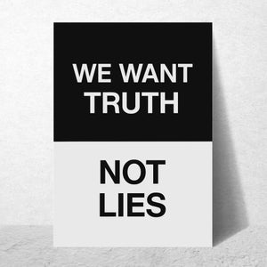 Affiche de protestation anti-Trump : Nous voulons la vérité, pas des mensonges (PDF, PNG, SVG en téléchargement numérique)