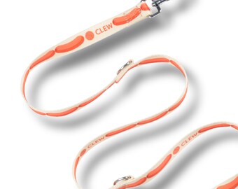 Recycled Adjustable Dog Leash | "Sausages" Pattern | Multifunctional Hands-Free Leash | Eco Pet Accessory | CLEW Design