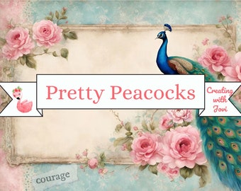 Shabby Chic Peacock Junk Journal Kit: Printable Ephemera (Digital Download)