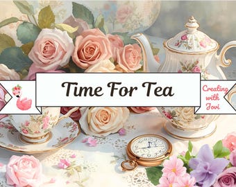 Tea Time Junk Journal Kit: Vintage-Druckvorlagen (Digitaler Download)
