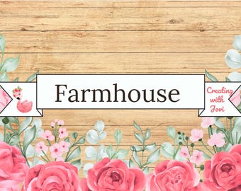 Shabby Farmhouse Junk Journal Kit: Printable Collage, Scrapbook (Digital Download)