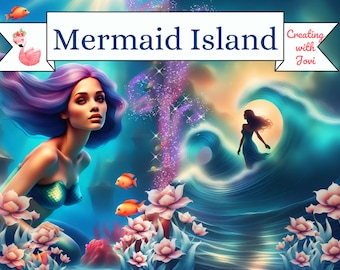 Mermaid Junk Journal Kit: Ocean Scrapbook Pages, Ephemera (Digital Download)