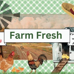 Kit diario spazzatura vita agricola, fascino country stampabile, kit diario di fattoria, carta per album in stile fattoria, documenti di collage di fattoria, effimeri di fattoria