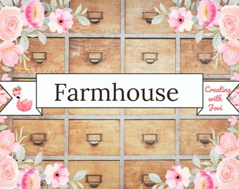 Shabby Farmhouse Junk Journal Kit: Druckbare Collage, Scrapbook (Digitaler Download)