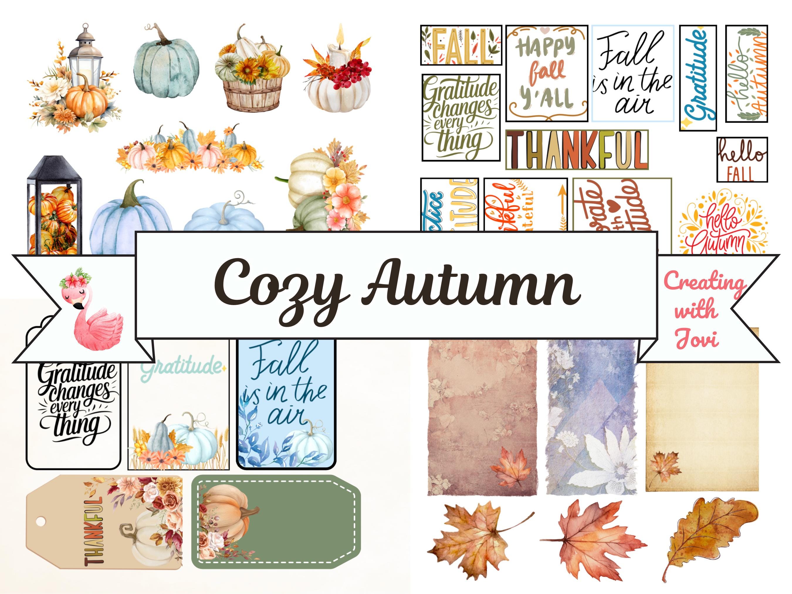 Cozy Autumn Junk Journal Kit: Printable Ephemera, Collage Paper ...